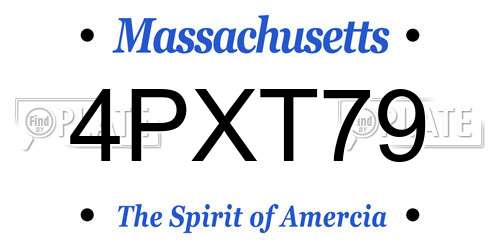 4PXT79 Massachusetts License Plate