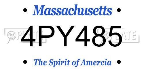 4PY485 Massachusetts License Plate