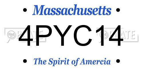 4PYC14 Massachusetts License Plate