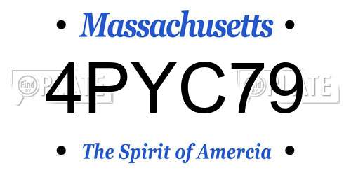 4PYC79 Massachusetts License Plate