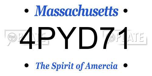 4PYD71 Massachusetts License Plate