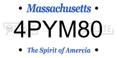 4PYM80 Massachusetts License Plate