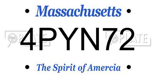 4PYN72 Massachusetts License Plate