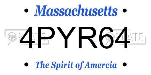 4PYR64 Massachusetts License Plate