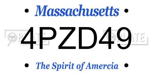 4PZD49 Massachusetts License Plate