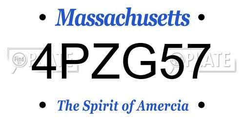 4PZG57 Massachusetts License Plate