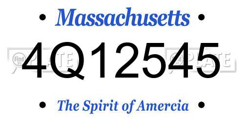 4Q12545 Massachusetts License Plate