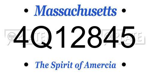 4Q12845 Massachusetts License Plate