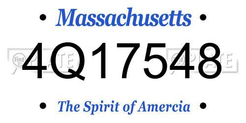4Q17548 Massachusetts License Plate