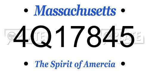 4Q17845 Massachusetts License Plate