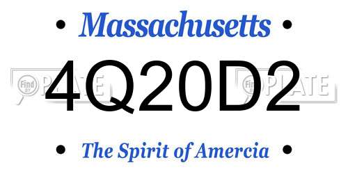 4Q20D2 Massachusetts License Plate