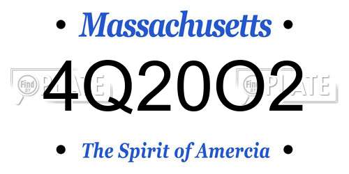 4Q20O2 Massachusetts License Plate