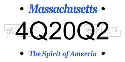 4Q20Q2 Massachusetts License Plate