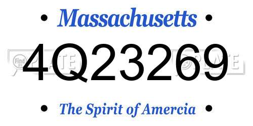 4Q23269 Massachusetts License Plate