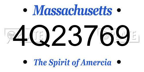4Q23769 Massachusetts License Plate
