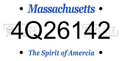 4Q26142 Massachusetts License Plate