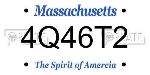 4Q46T2 Massachusetts License Plate
