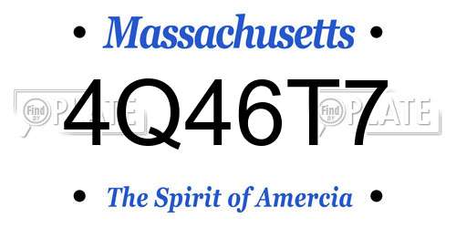 4Q46T7 Massachusetts License Plate