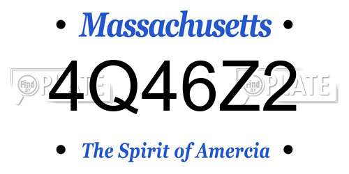 4Q46Z2 Massachusetts License Plate