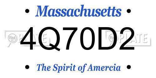 4Q70D2 Massachusetts License Plate