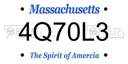 4Q70L3 Massachusetts License Plate