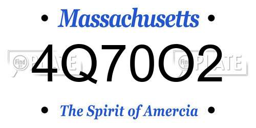 4Q70O2 Massachusetts License Plate