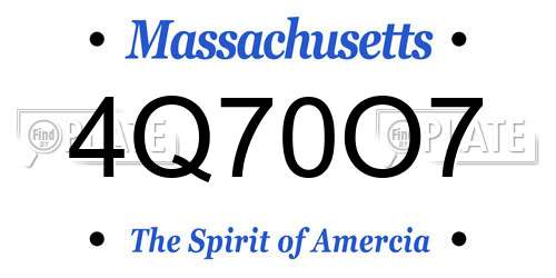 4Q70O7 Massachusetts License Plate