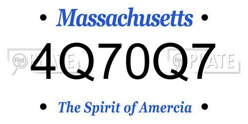 4Q70Q7 Massachusetts License Plate