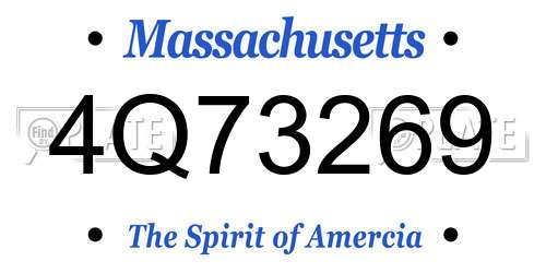4Q73269 Massachusetts License Plate