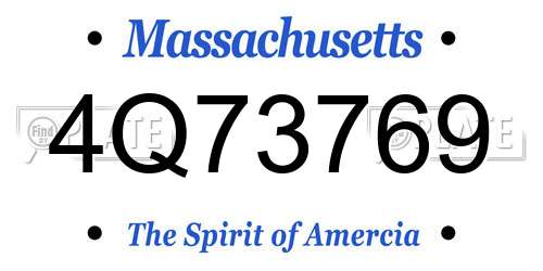 4Q73769 Massachusetts License Plate