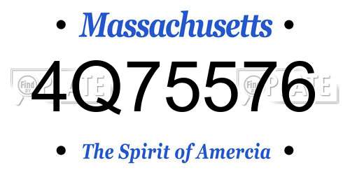 4Q75576 Massachusetts License Plate