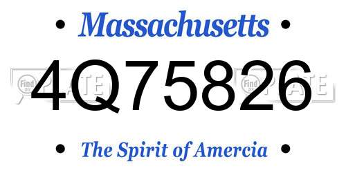 4Q75826 Massachusetts License Plate