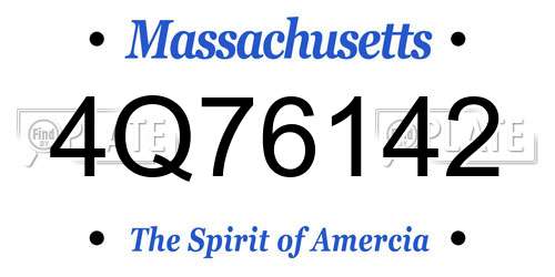 4Q76142 Massachusetts License Plate