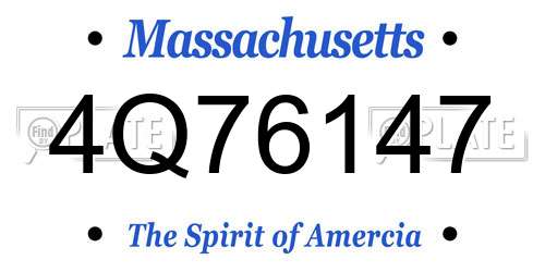 4Q76147 Massachusetts License Plate