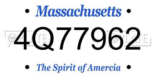 4Q77962 Massachusetts License Plate