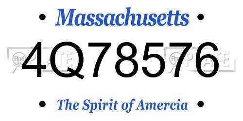 4Q78576 Massachusetts License Plate