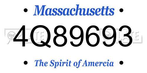 4Q89693 Massachusetts License Plate