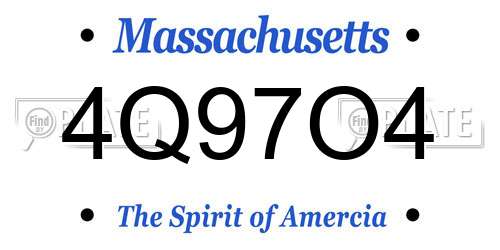 4Q97O4 Massachusetts License Plate