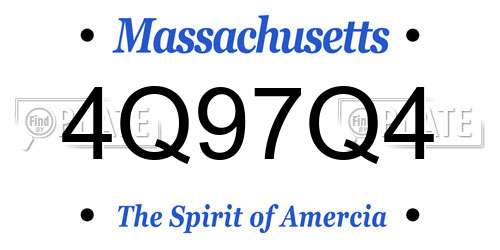 4Q97Q4 Massachusetts License Plate