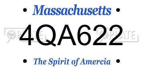 4QA622 Massachusetts License Plate