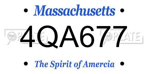 4QA677 Massachusetts License Plate