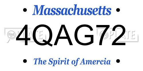4QAG72 Massachusetts License Plate
