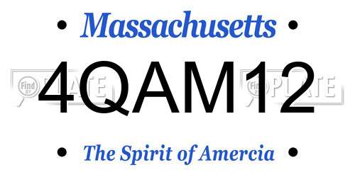 4QAM12 Massachusetts License Plate