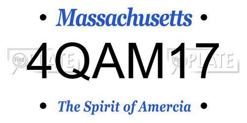 4QAM17 Massachusetts License Plate