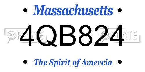 4QB824 Massachusetts License Plate