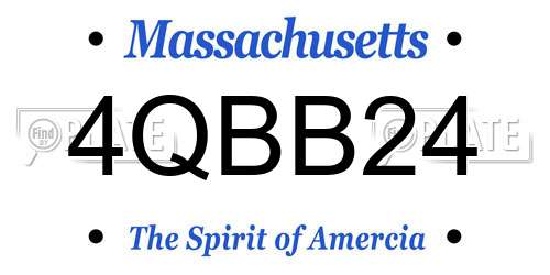 4QBB24 Massachusetts License Plate