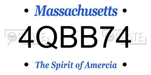 4QBB74 Massachusetts License Plate