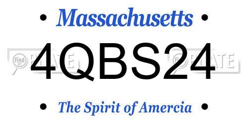 4QBS24 Massachusetts License Plate