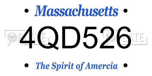 4QD526 Massachusetts License Plate