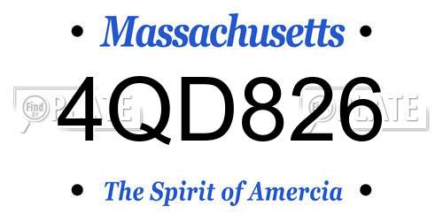 4QD826 Massachusetts License Plate